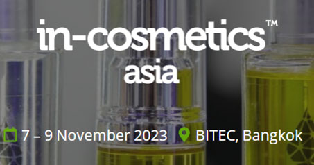 인-코스메틱스 아시아(In-Cosmetics Asia)는 2023년 11월 7일부터 9일까지 BITEC International에서 개최됩니다.