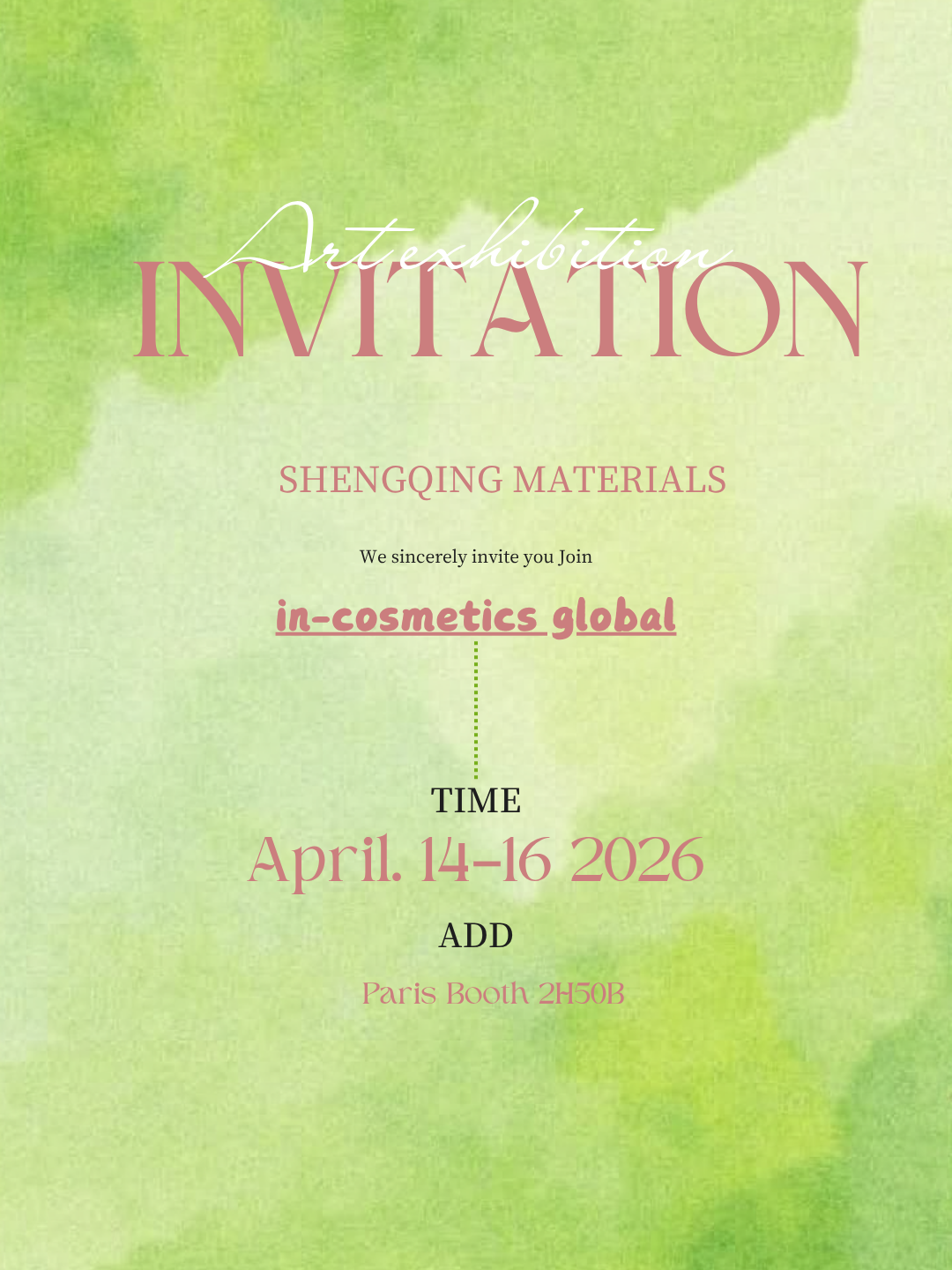 Shengqing은 파리에서 열리는 in-cosmetics Global 2026에 귀하를 초대합니다